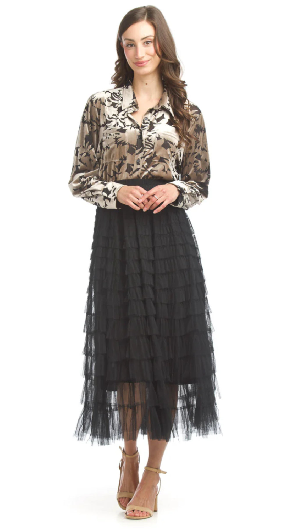 Papillon Mesh Tiered Skirt