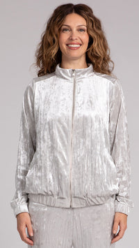 Zip Front Warm Up, Crinkle Velvet (Sale)