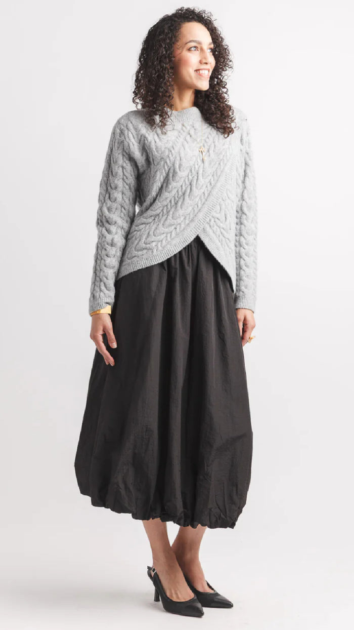 Papillon Cable Knit Crossover Sweater