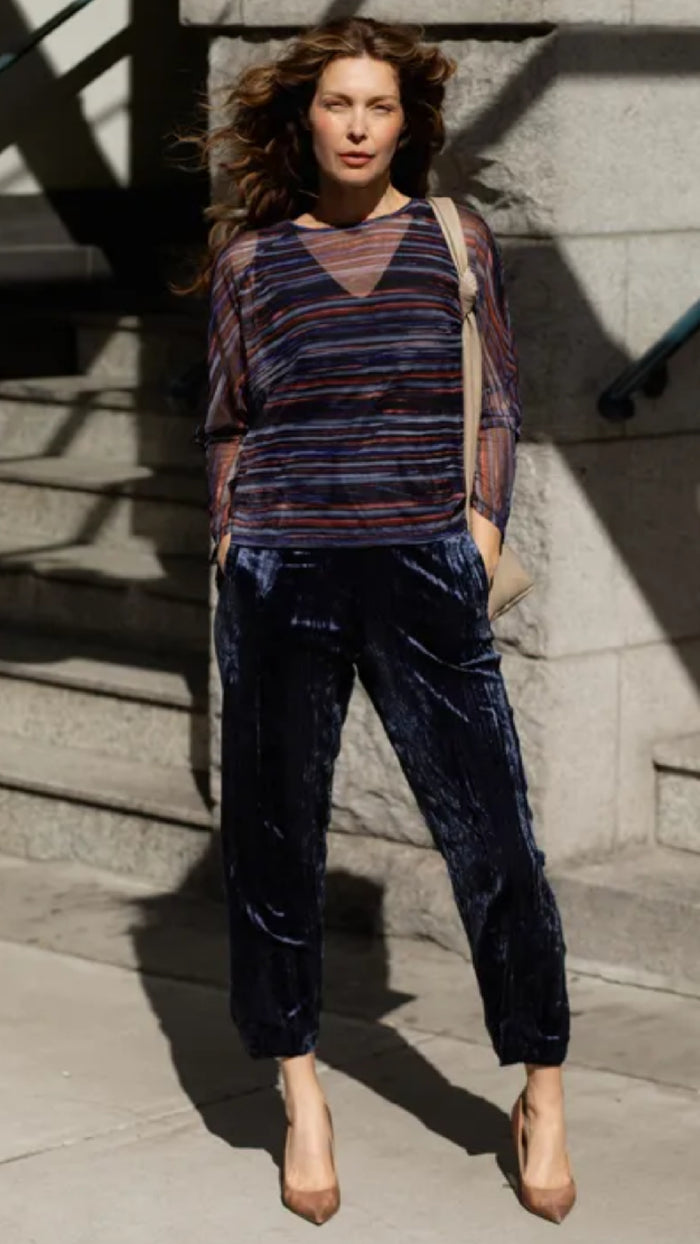 Half Cuff Jogger Pant, Crinkle Velvet (Sale)