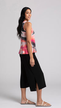 Sleeveless Peplum Top-Marble Print (Sale)
