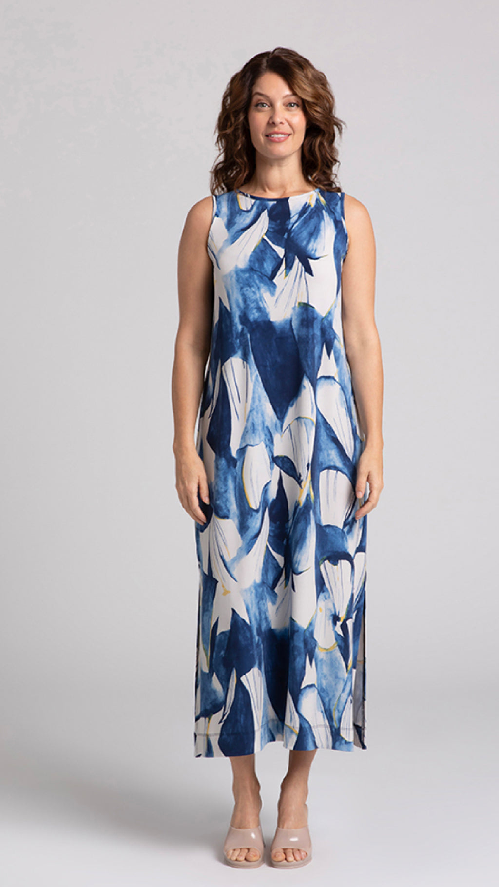 Reversible Slit Tank Dress-Watery Reflections (Sale)