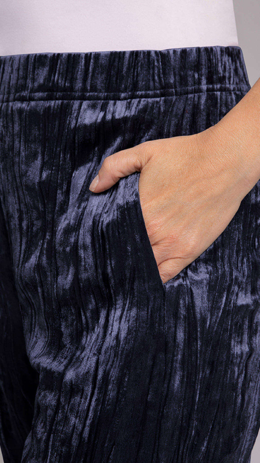 Half Cuff Jogger Pant, Crinkle Velvet (Sale)
