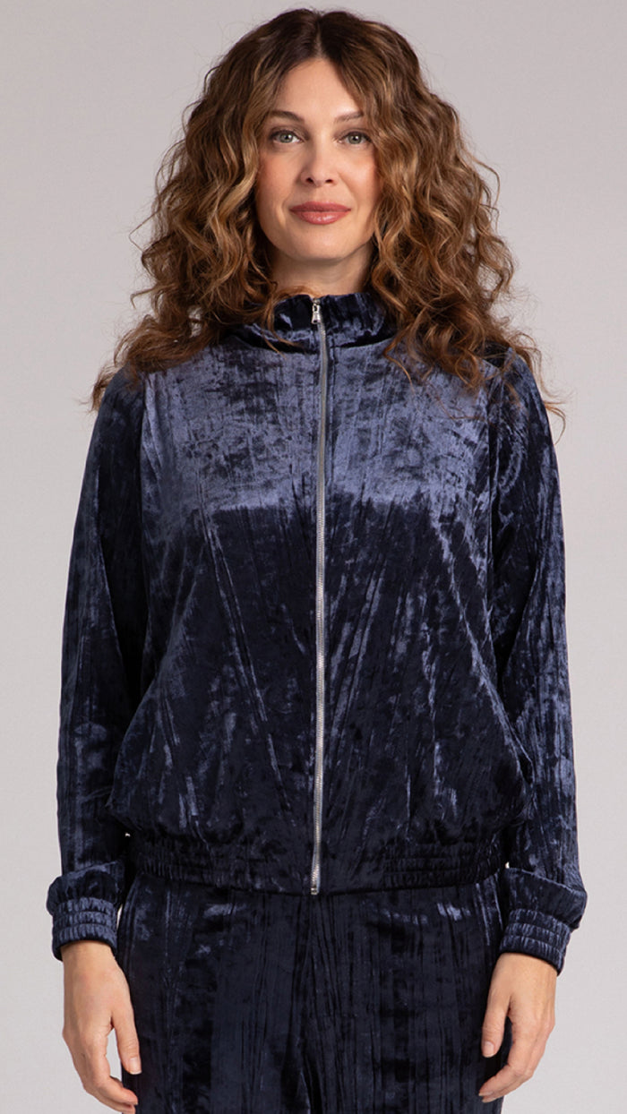 Zip Front Warm Up, Crinkle Velvet (Sale)