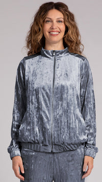 Zip Front Warm Up, Crinkle Velvet (Sale)