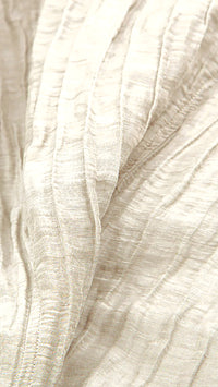 V-Neck Silk Linen Crinkled Dress, 3/4 Sleeve