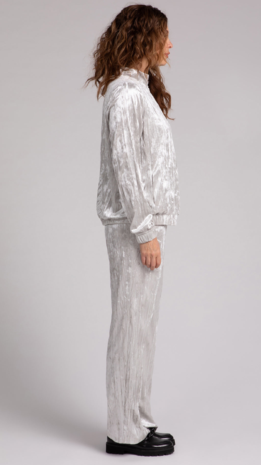 Zip Front Warm Up, Crinkle Velvet (Sale)