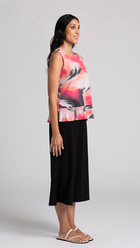 Sleeveless Peplum Top-Marble Print (Sale)