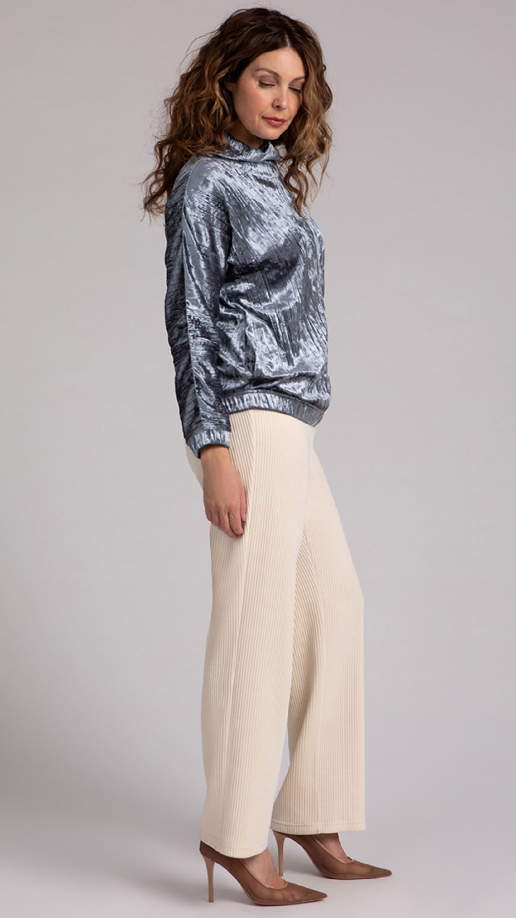 Funnel Pullover, Crinkle Velvet (Sale)