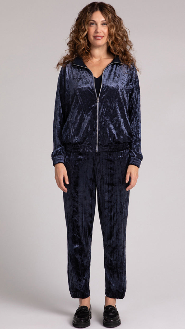 Zip Front Warm Up, Crinkle Velvet (Sale)