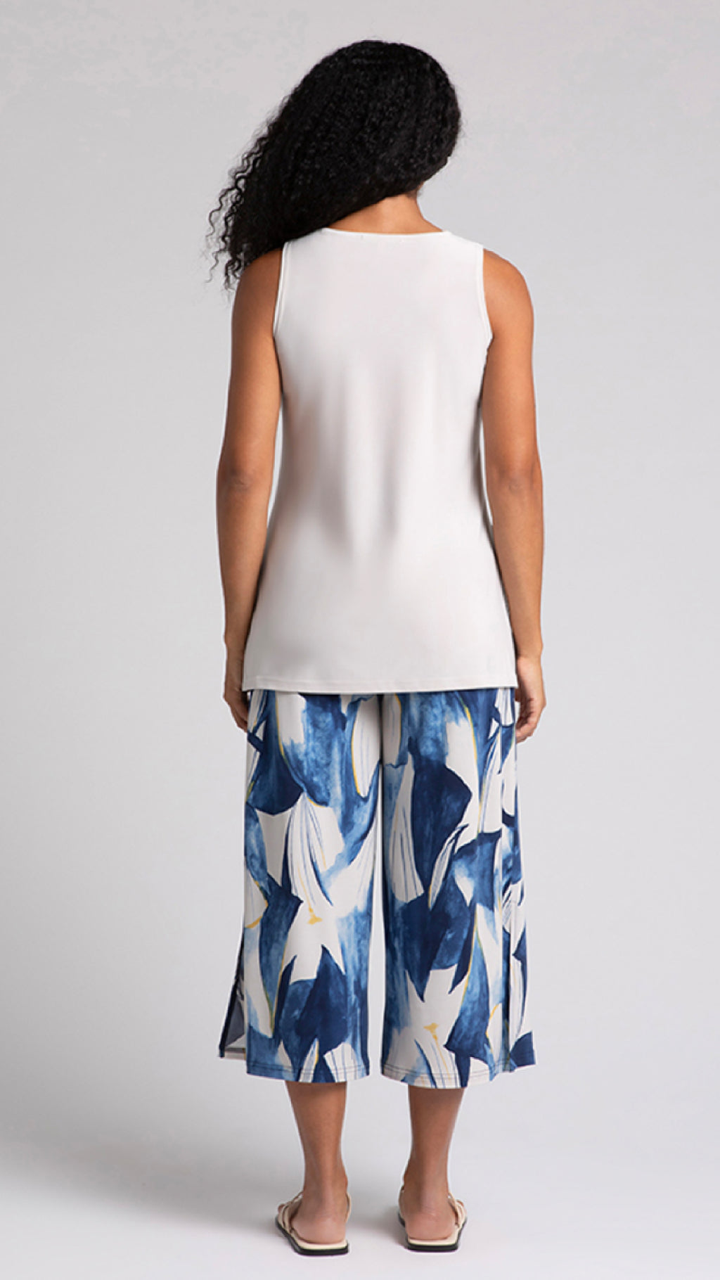 Side Slit Wide Capri- Print (Sale)