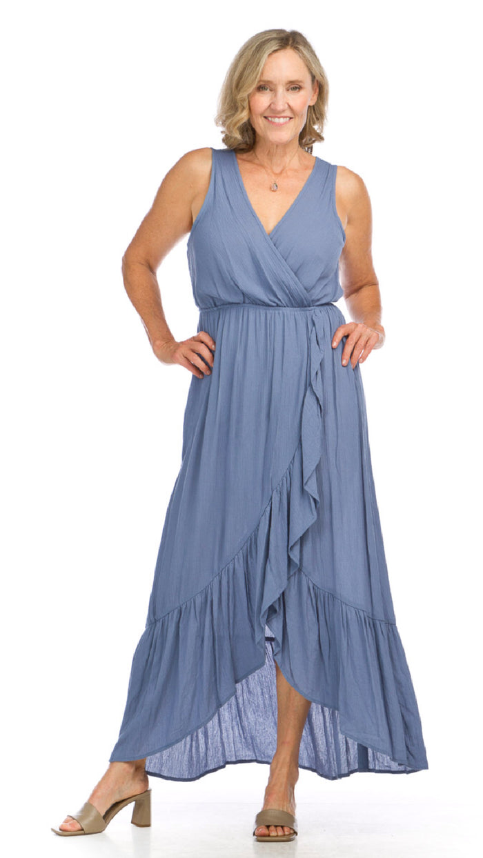 Papillon Crinkle Trim Maxi Dress