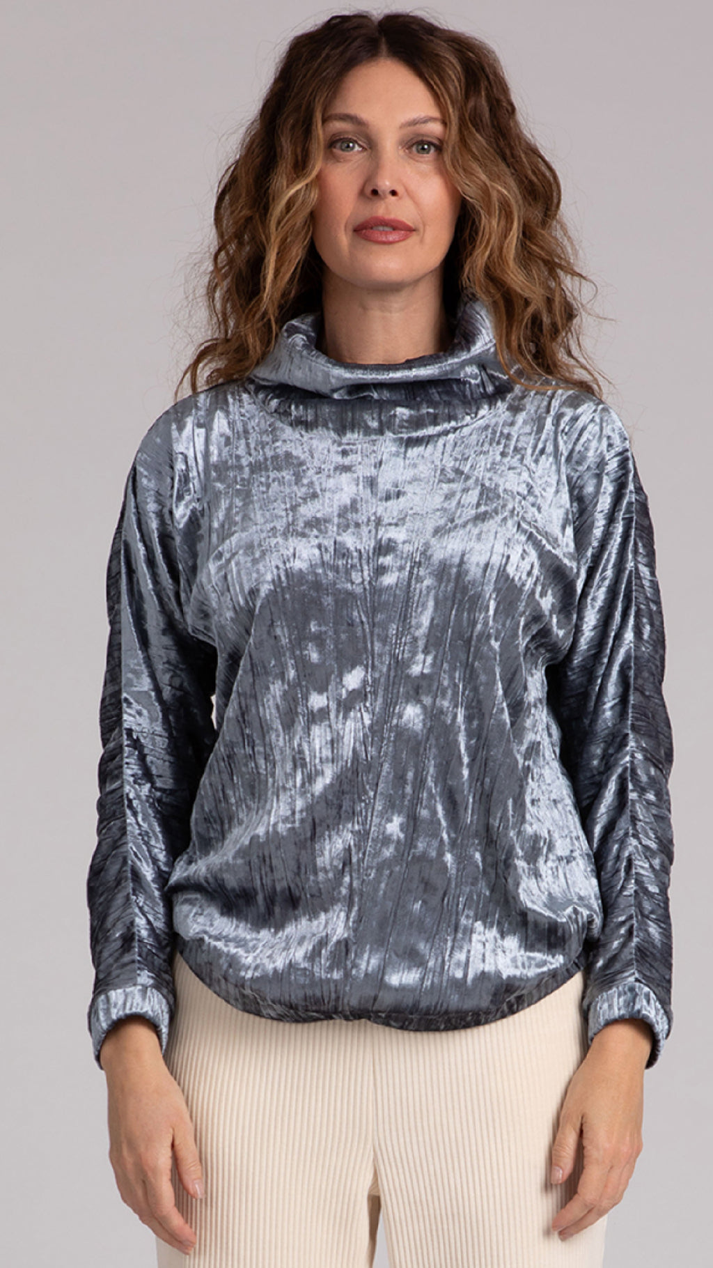 Funnel Pullover, Crinkle Velvet (Sale)