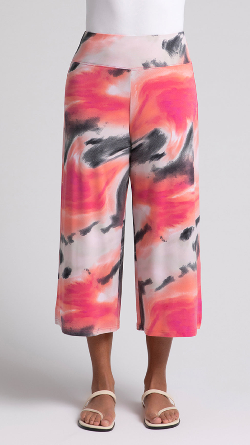 Side Slit Wide Capri- Print (Sale)
