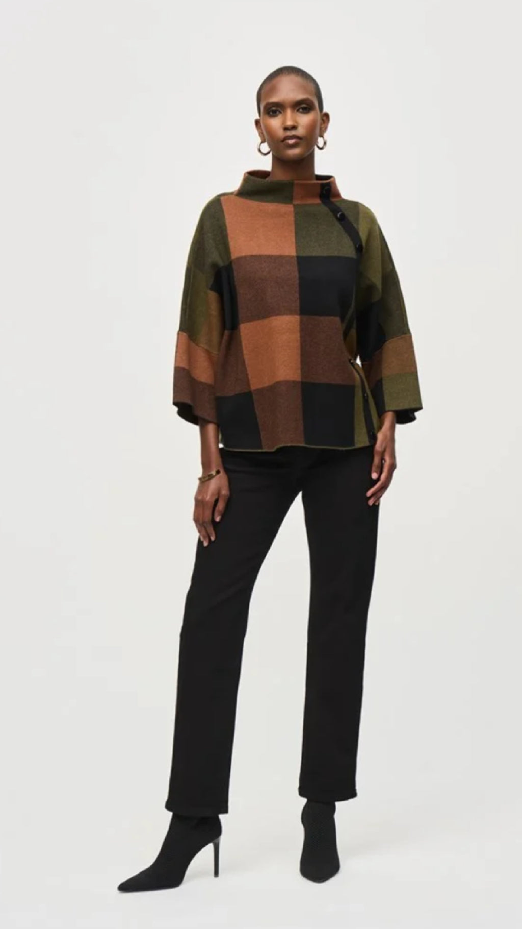 Joseph Ribkoff Plaid Jacquard Sweater Knit Top (Sale) – Ennoja