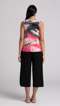 Sleeveless Peplum Top-Marble Print (Sale)