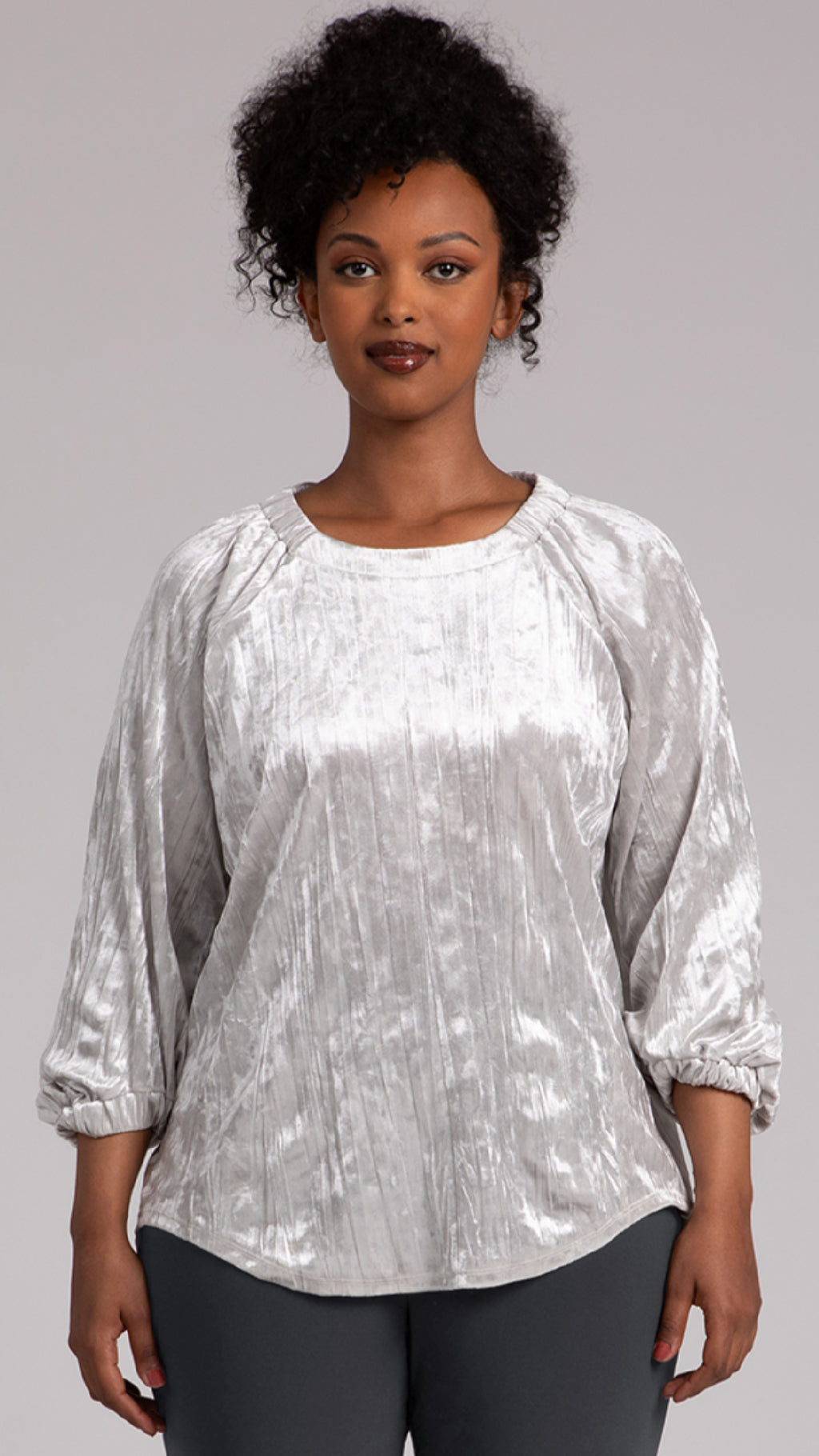 Move Pullover W/Half Elastic Cuff, Crinkle Velvet (Sale)