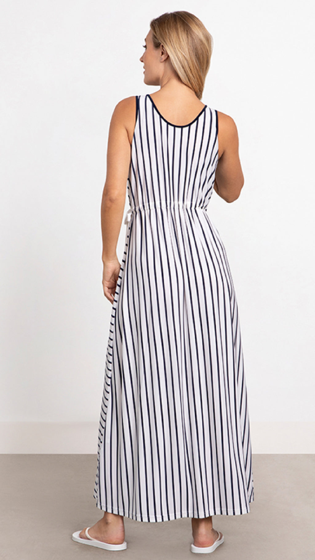 Striped Sleeveless Reversible Tie Dress (Sale)