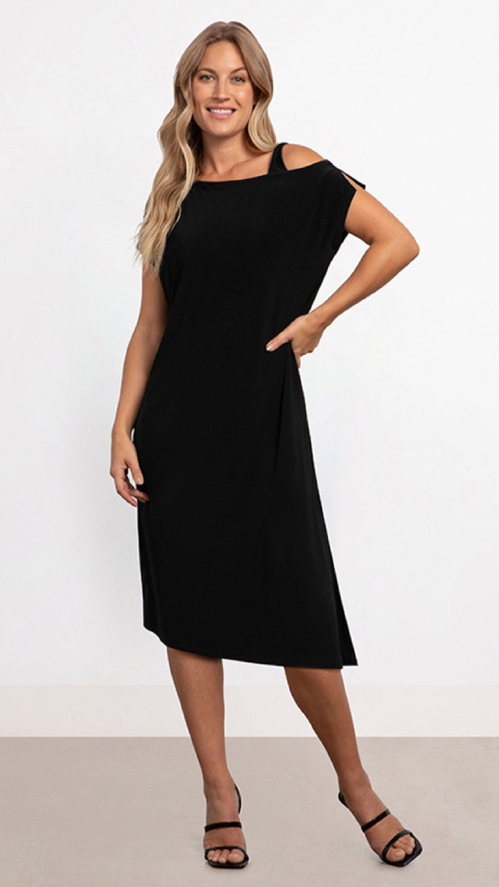 One Shoulder Boxy Dress, Cap Sleeve (Sale)