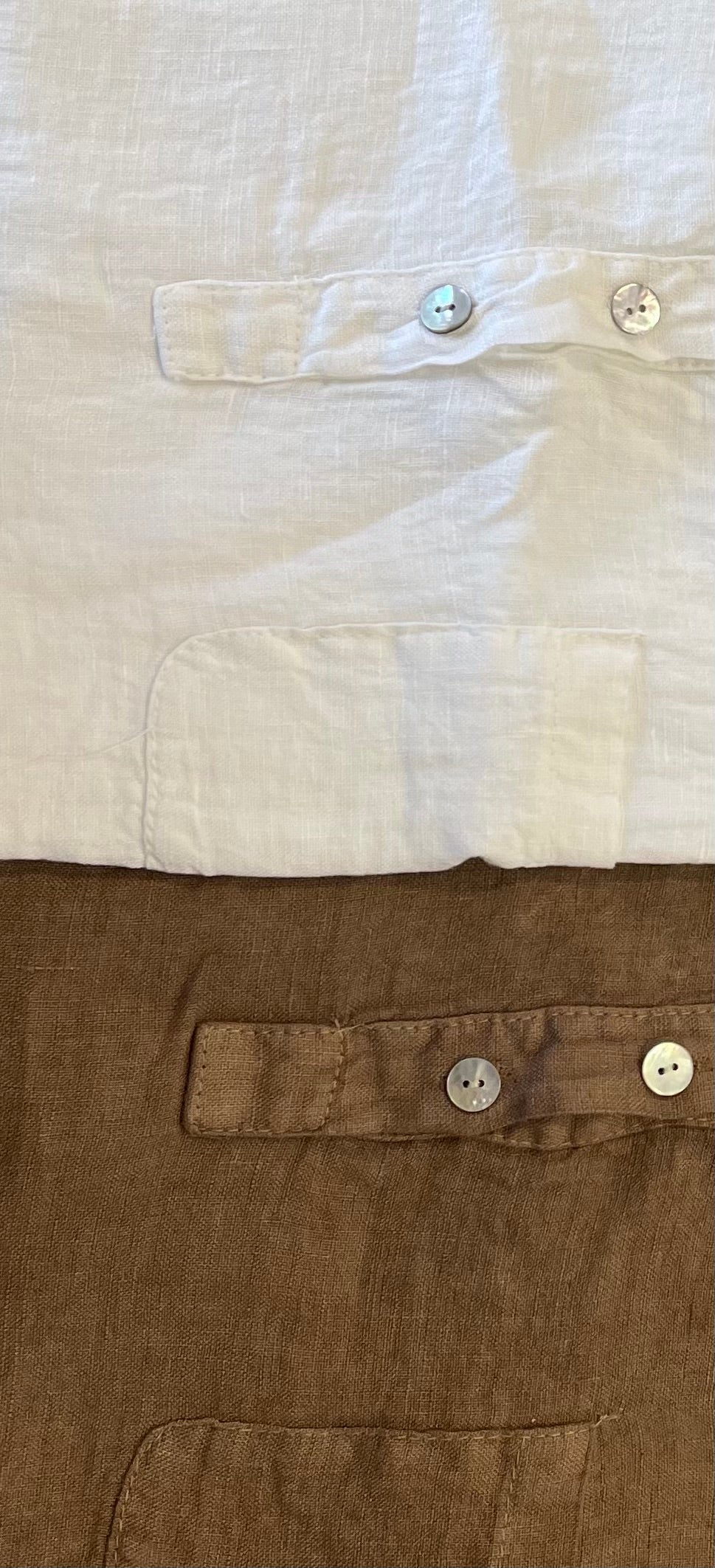 Linen Tank Top With Button Detailing and Pocket