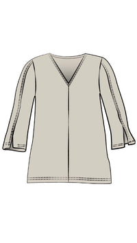 Suitable Split Sleeve Top, 3/4 Sleeve