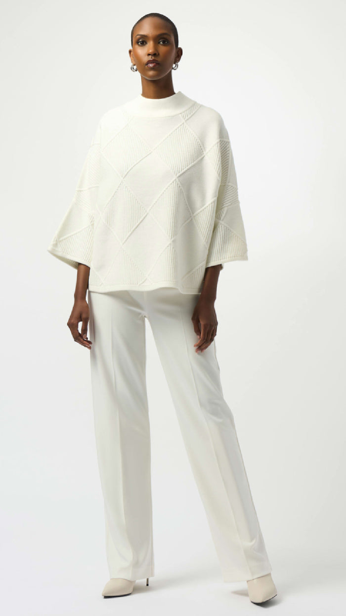 Joseph Ribkoff Textured Sweater Knit Mock Neck Pullover