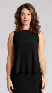 Sleeveless Peplum Top-Solid Colours