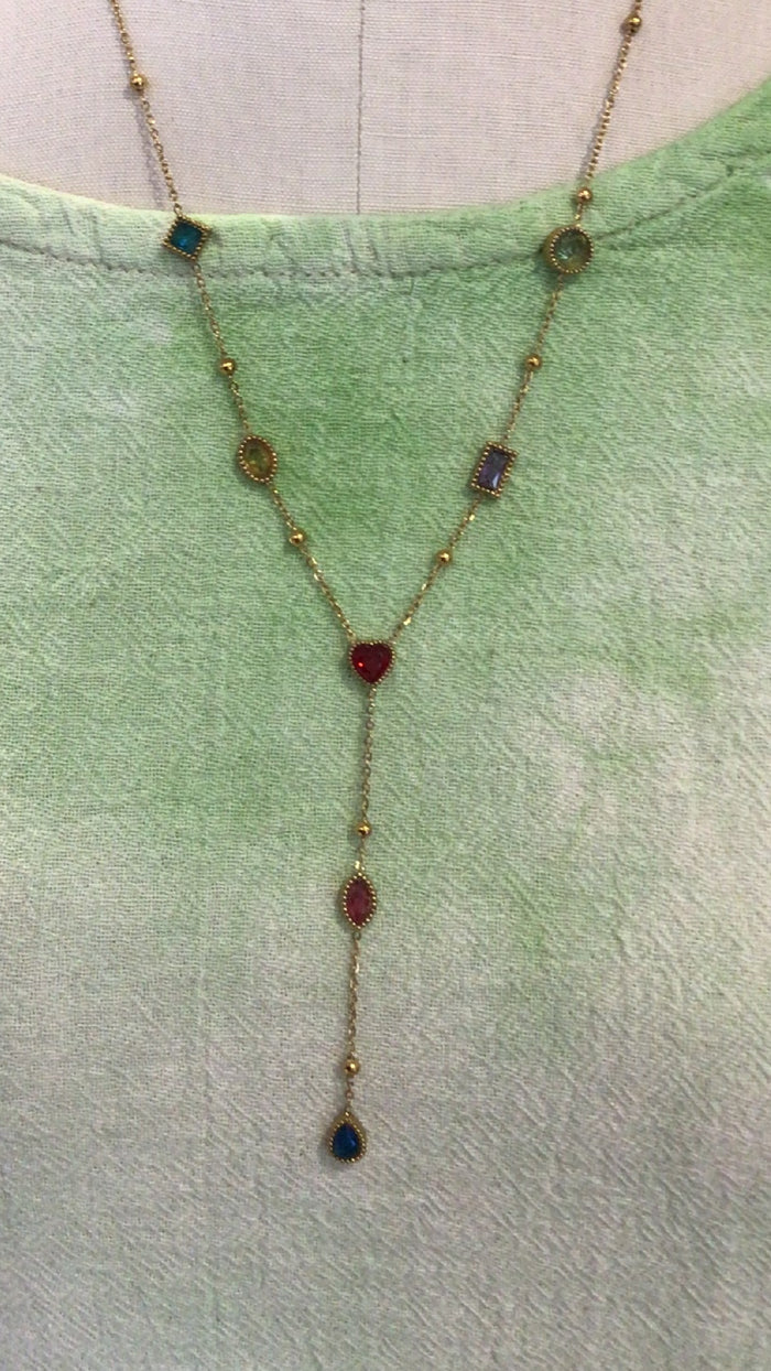 Gemstone Lariat Necklace