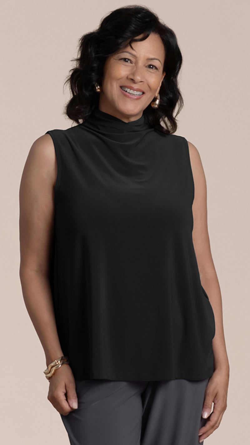 Sleeveless Eco Mock Neck Top