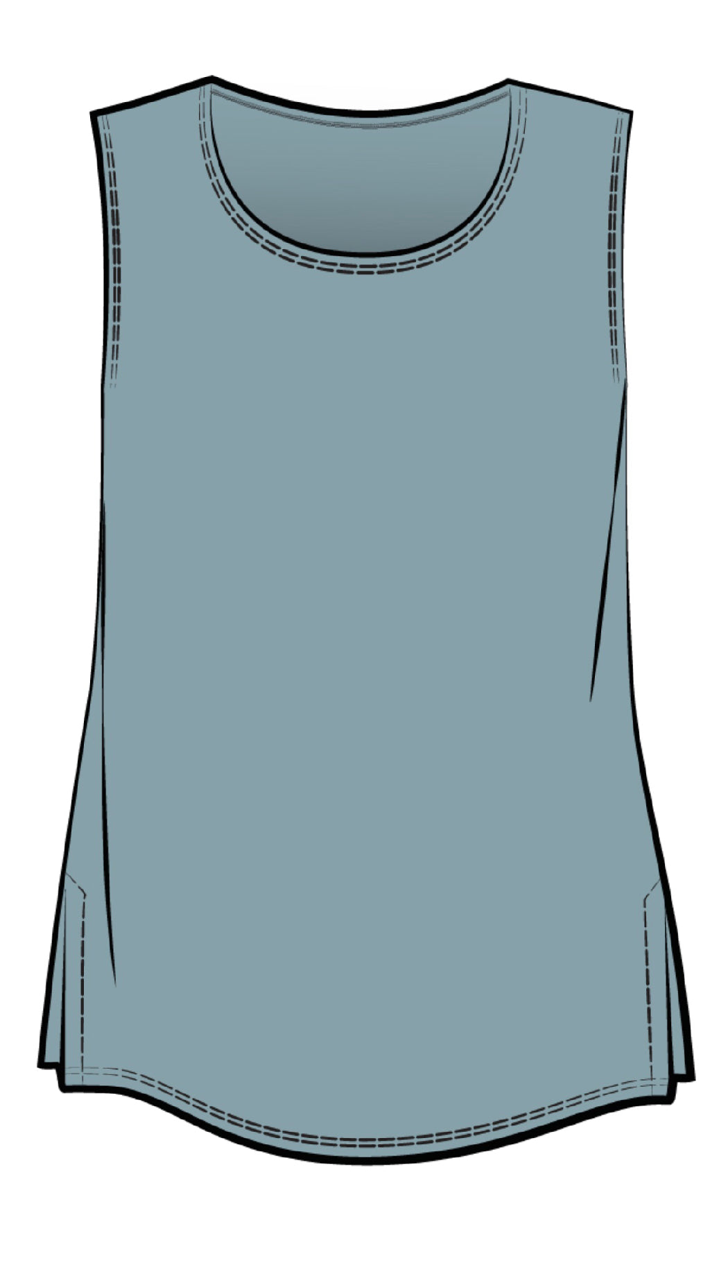 Sleeveless Go To Classic T, Relax-Solid Colors