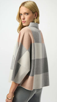 Joseph Ribkoff Plaid Jacquard Sweater Knit Top