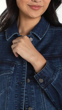 Fit And Flare Trucker Jacket-Delacey