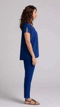 V-Neck Slit Sleeve Top