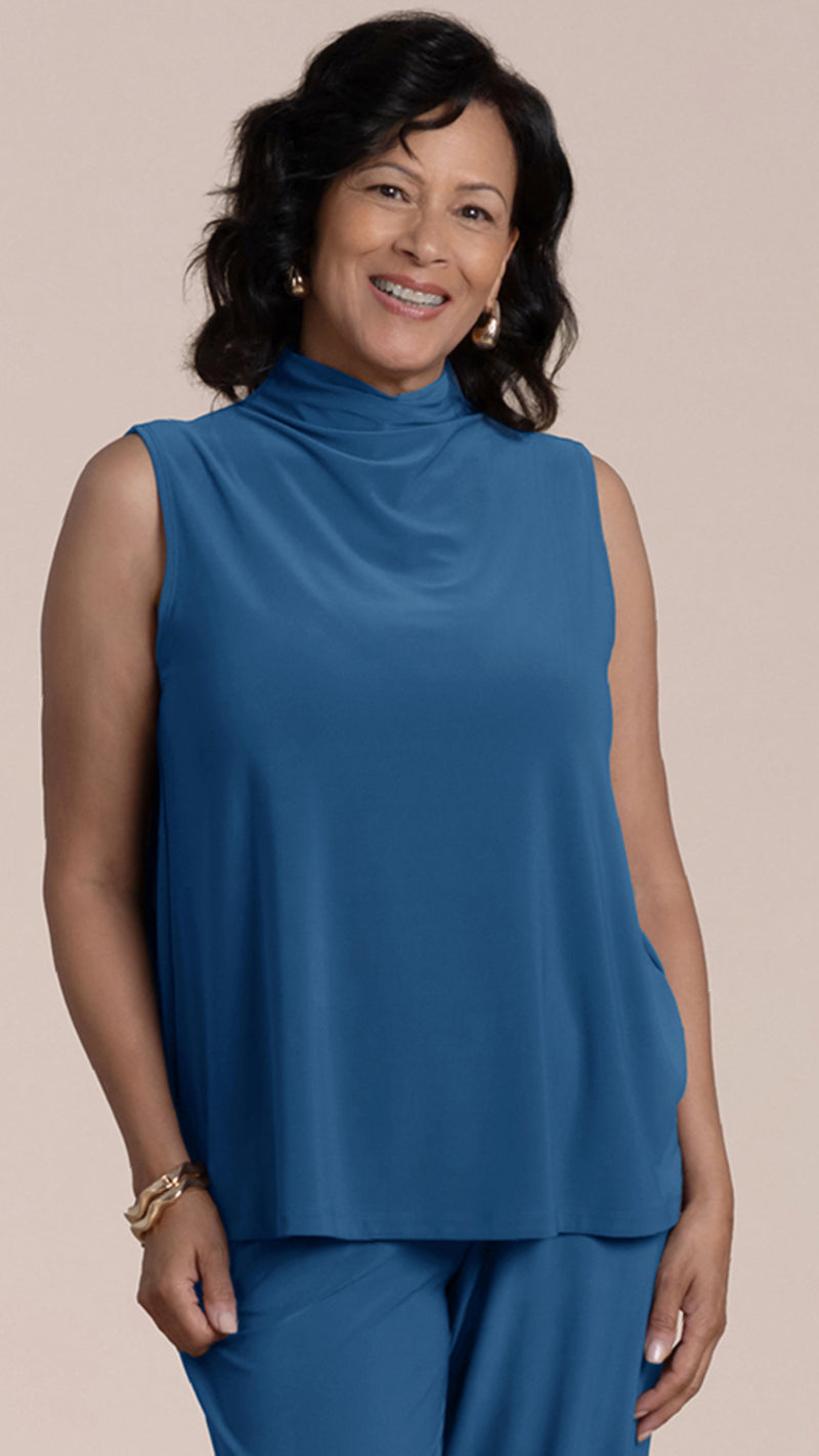 Sleeveless Eco Mock Neck Top
