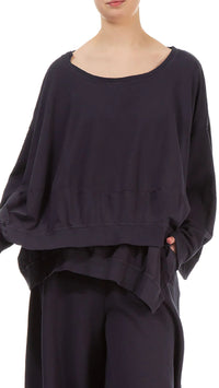 Loose Boxy Blue Cotton Jumper