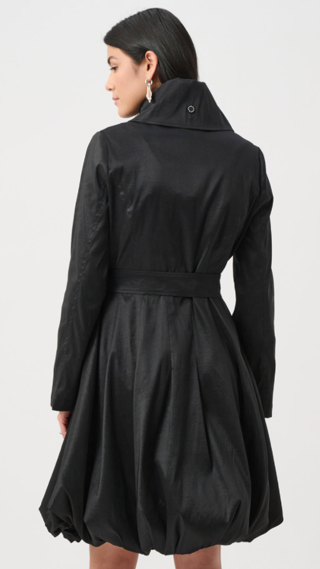 Joseph Ribkoff Stretch Taffeta Belted Fit & Flare Balloon Coat
