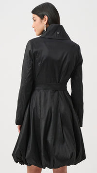 Joseph Ribkoff Stretch Taffeta Belted Fit & Flare Balloon Coat
