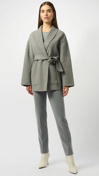 Joseph Ribkoff Wool Blend Belted Coat with Shawl Collar