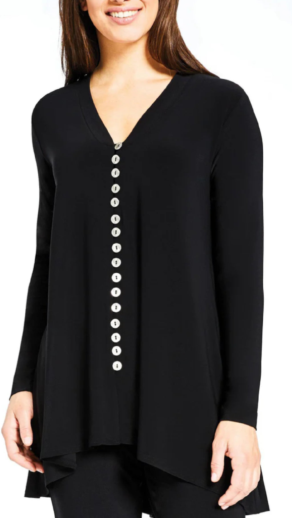 Duo Diva Top, Metal Buttons-Long Sleeve-Navy (Sale)