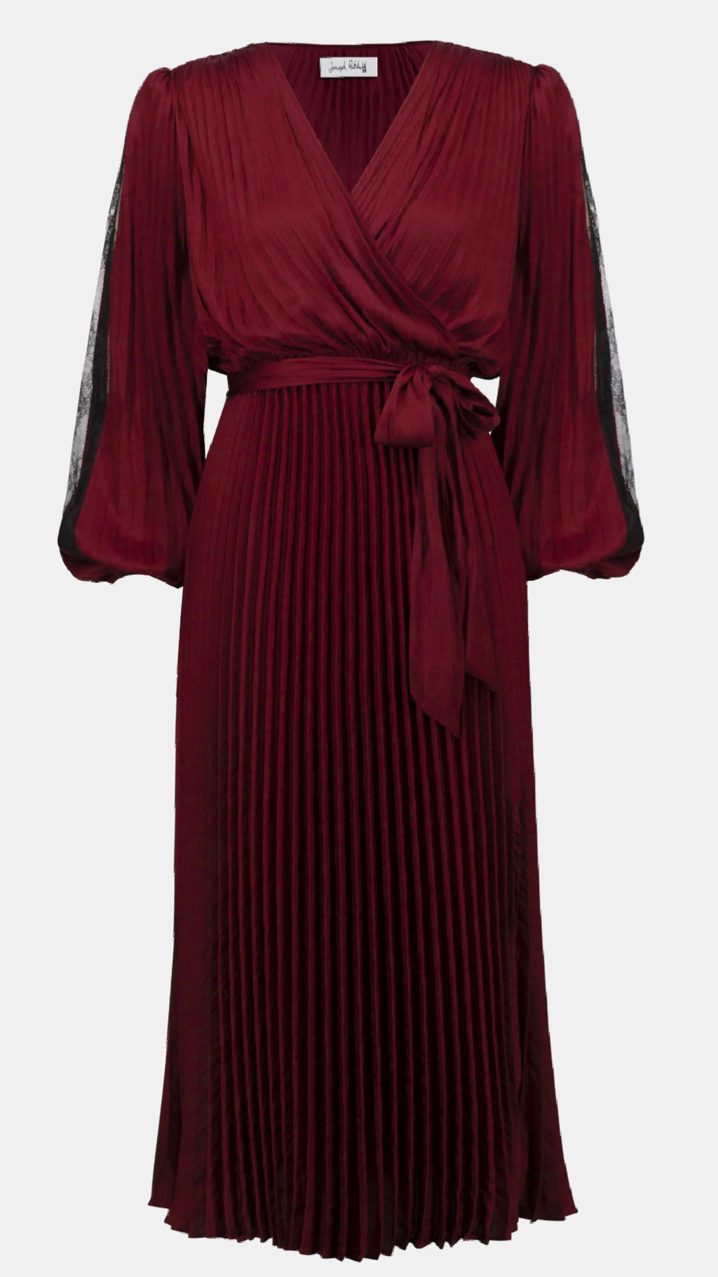Joseph Ribkoff Signature Pleated Satin Fit & Flare Dress
