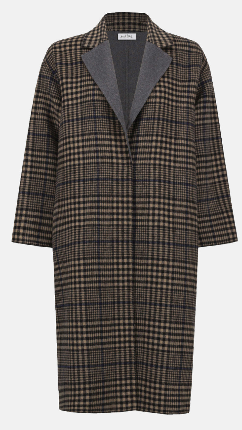 Joseph Ribkoff Wool Plaid Double-Faced Coat