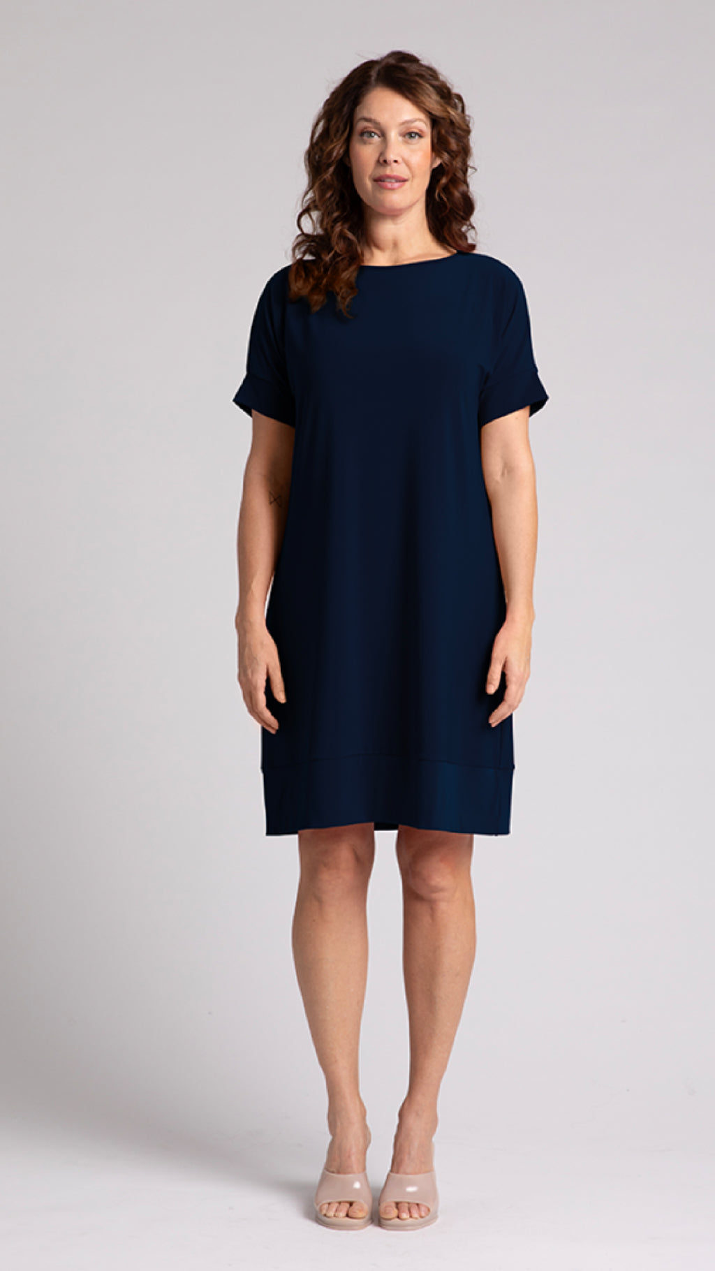 Boat Neck Dress, Short Sleeve