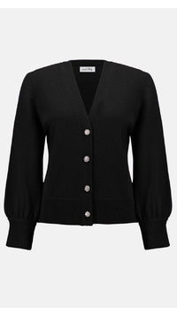 Joseph Ribkoff Sweater Knit Cardigan With Puff Sleeves