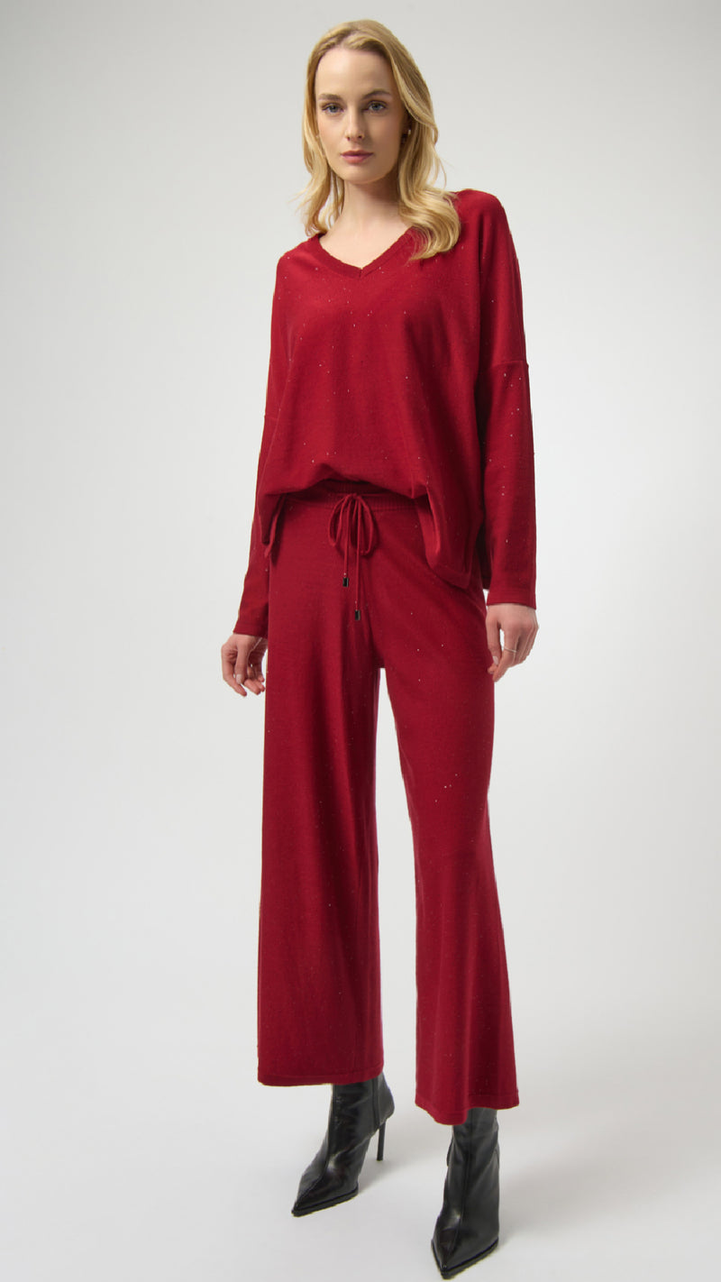 Joseph Ribkoff Sequinned Sweater Knit Culotte Pants
