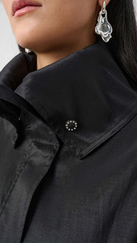 Joseph Ribkoff Stretch Taffeta Belted Fit & Flare Balloon Coat