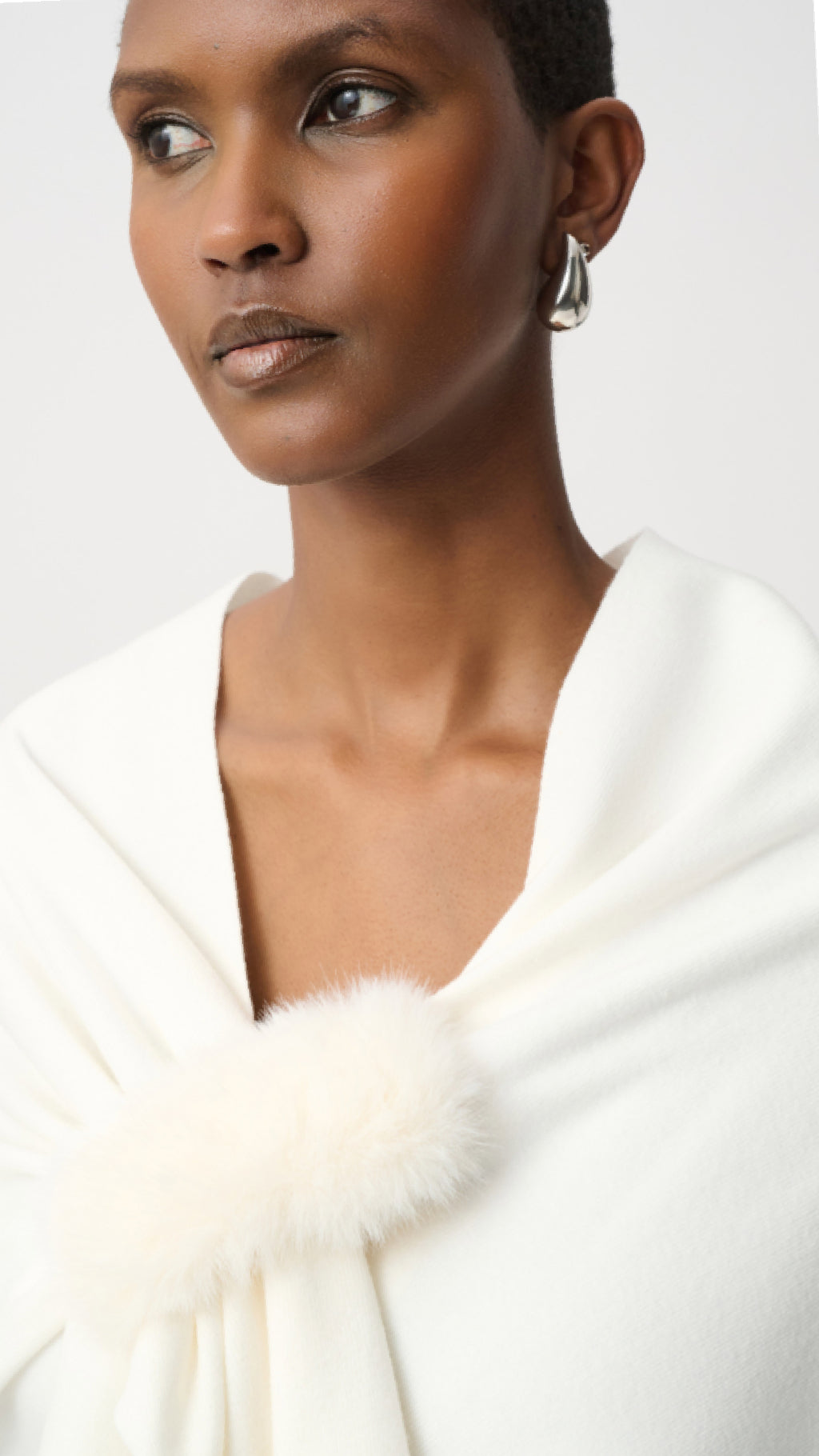 Joseph Ribkoff Faux Fur Draped Cover Up