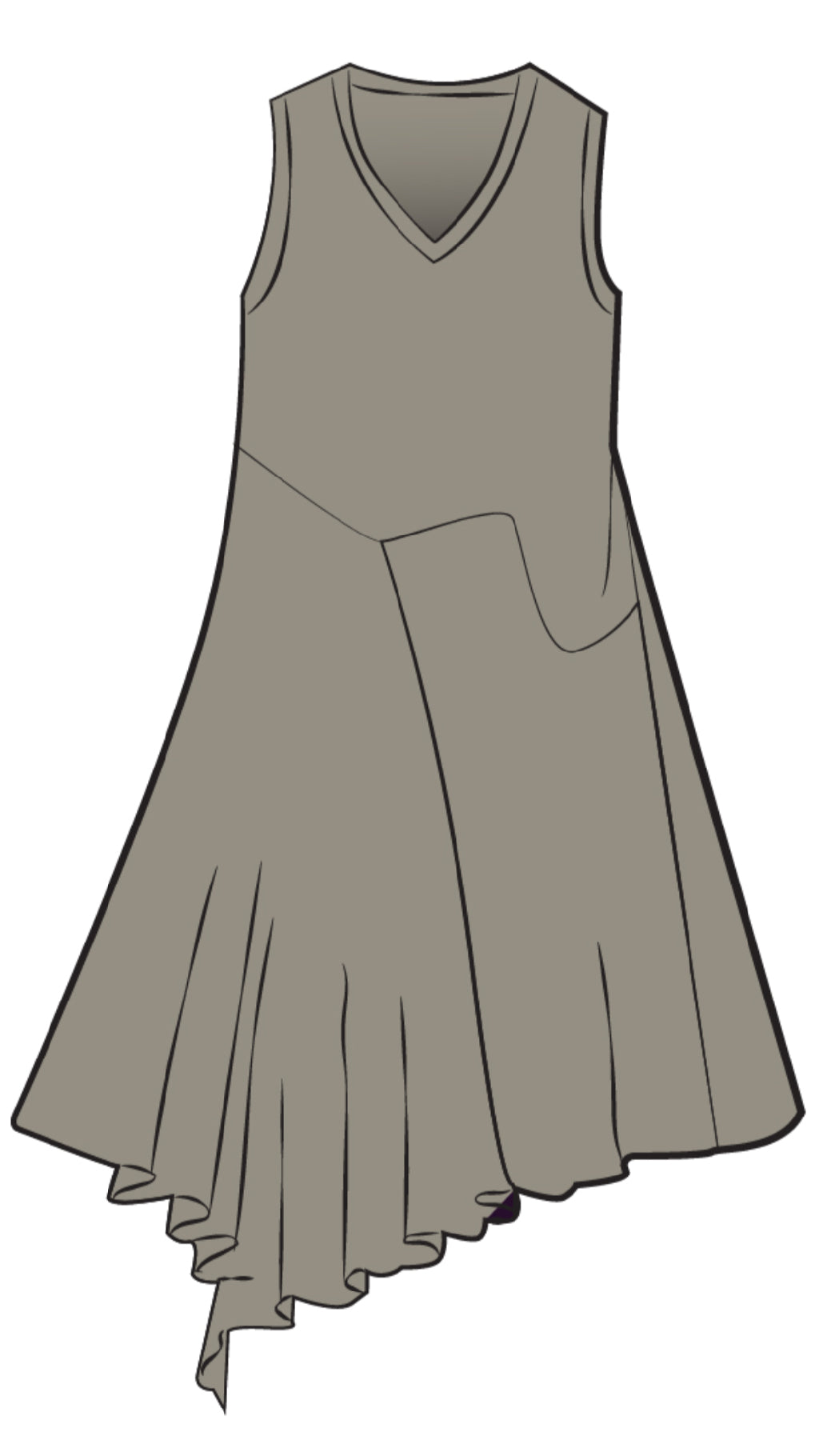 Slant Pocket Dress, 3/4 Sleeve (Sale)