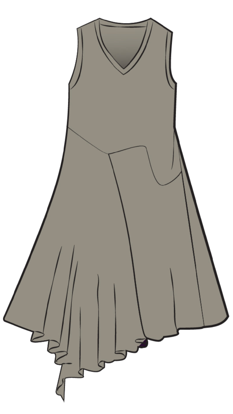 Slant Pocket Dress, 3/4 Sleeve (Sale)
