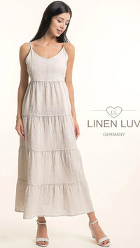 LINEN LUV Tiered Linen Dress