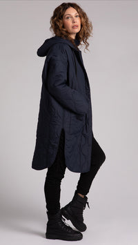 Quilted Maxi Shacket W/Hood (Sale)